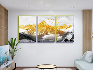 Tranh Canvas Ghép Ba Bức Phong Cảnh Núi Vàng 4275
