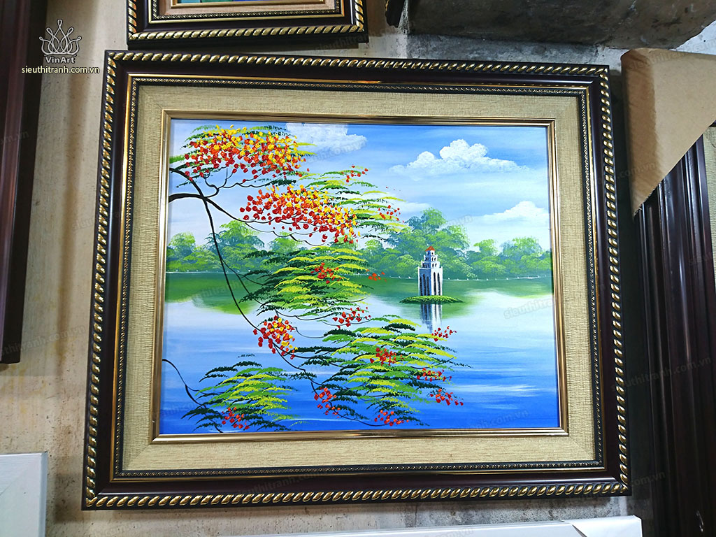 Công trình vẽ tháp rùa hồ gươm tại hà nội  Học vẽ tranh tường 3d dạy vẽ  phong cảnh online cơ bản tại Hà Nội HCM